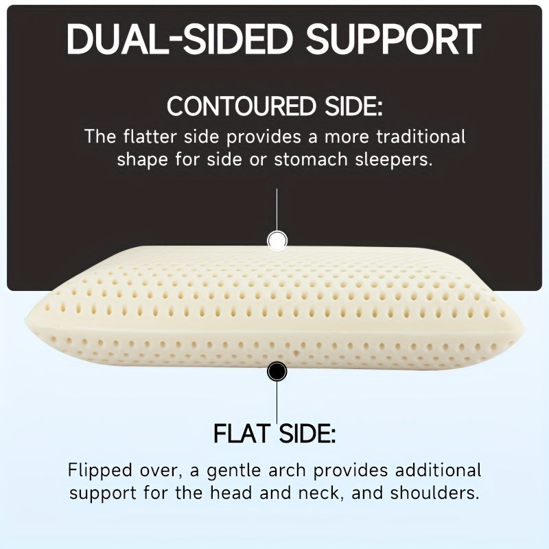 PARATEX Latex Pillow - Soft, Breathable, All-Season Sleeping Support with Zip Closure, Yellow Jacket Design, Ideal for Back & Stomach Sleepers, Sleep Support Pillow | Modern Pillow Design | Durable Zipper Closure