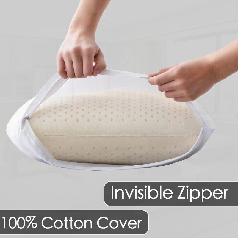 100 Natural Talalay Latex Pillow Sleeping Bed Pillows Extra Soft Luxury Standard Pillow Perfectly Aligns for Side Back Pain Stomach Neck Pressure Removable Cover