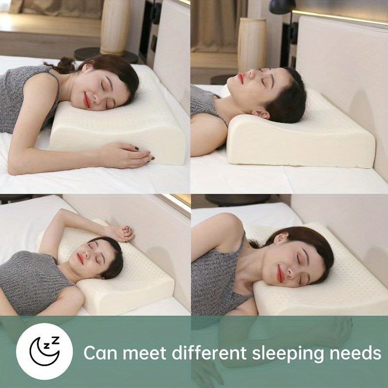 Latex Ergonomic Cervical Pillow for Side\u002FBack\u002FStomach Sleepers - Medium Firm Support with Removable Breathable Pillowcase, Odor-Reducing Design & Machine Washable - Large Size (23.6x15.7x3.9\u002F4.7 Inch)