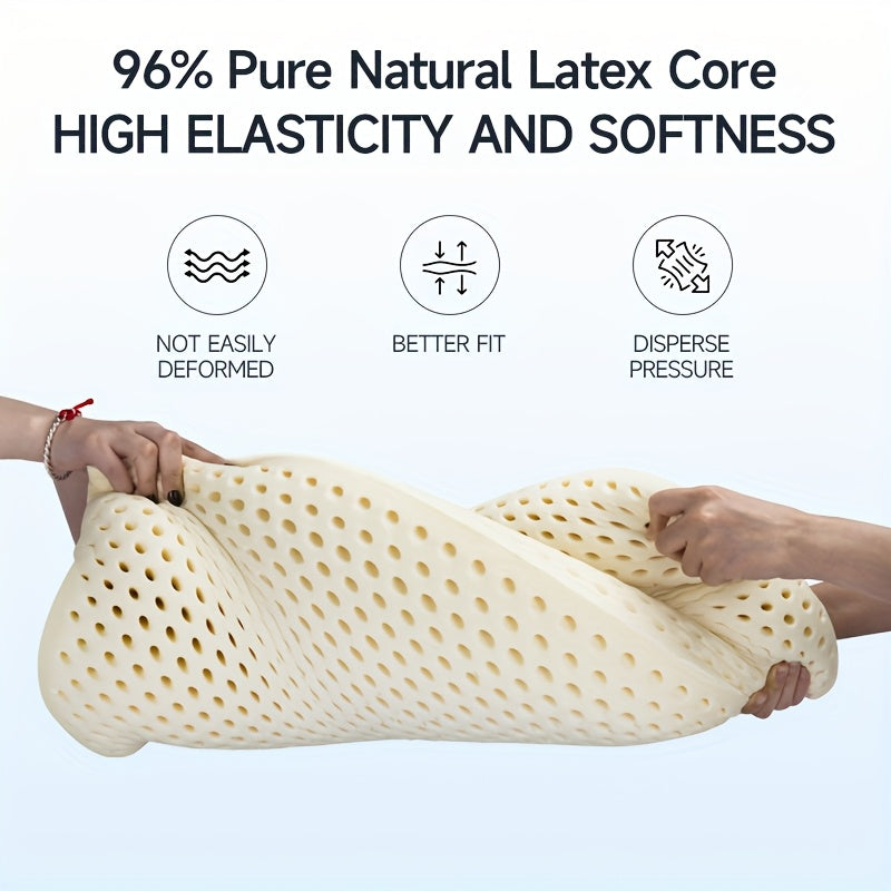 PARATEX Latex Pillow - Soft, Breathable, All-Season Sleeping Support with Zip Closure, Yellow Jacket Design, Ideal for Back & Stomach Sleepers, Sleep Support Pillow | Modern Pillow Design | Durable Zipper Closure