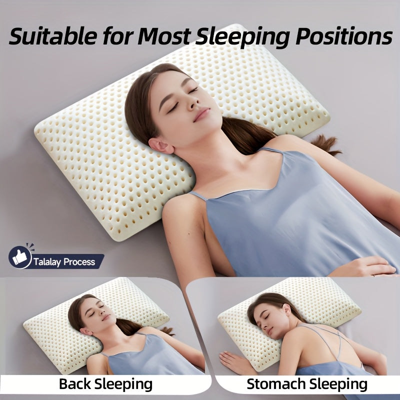 PARATEX Latex Pillow - Soft, Breathable, All-Season Sleeping Support with Zip Closure, Yellow Jacket Design, Ideal for Back & Stomach Sleepers, Sleep Support Pillow | Modern Pillow Design | Durable Zipper Closure