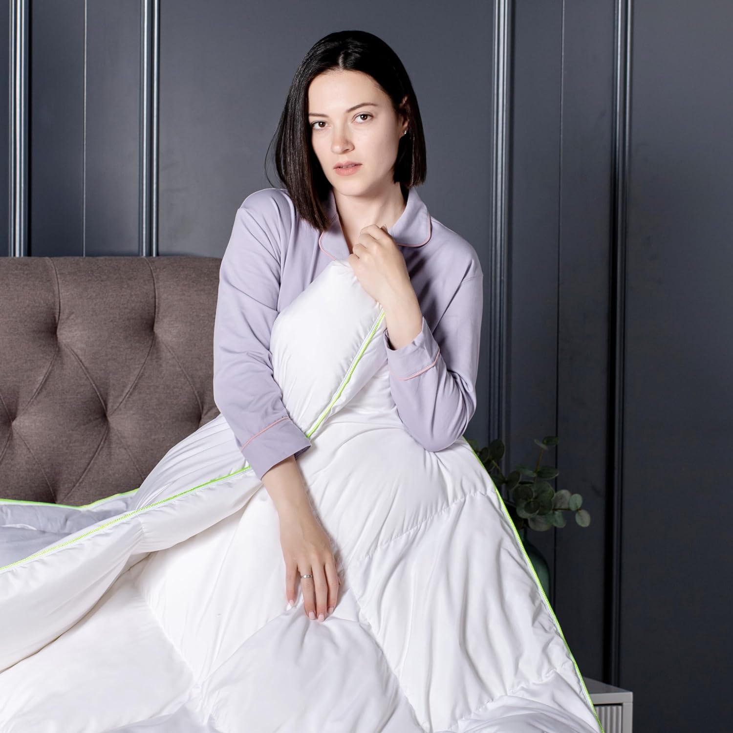 1pc 750 Fill-Power Certified Premium Goose Down and Feather Comforter Duvet Insert - Extra Soft Fluffy Luxury with Hypoallergenic Down-Proof Shell - White Baffle Box Design To Prevent Clumps