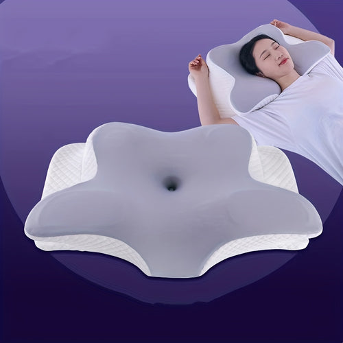 1 Butterfly-Shaped Pillow - Cooling Ergonomic Cervical Support Pillow for Neck & Back, Promotes Spinal Alignment, Hypoallergenic, Hand Wash Only, White, Side Sleeper Pillow | Butterfly Design Pillow | Slow Rebound Pillow