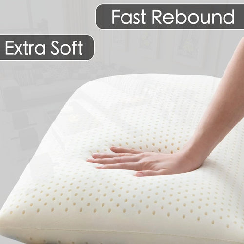 100 Natural Talalay Latex Pillow Sleeping Bed Pillows Extra Soft Luxury Standard Pillow Perfectly Aligns for Side Back Pain Stomach Neck Pressure Removable Cover