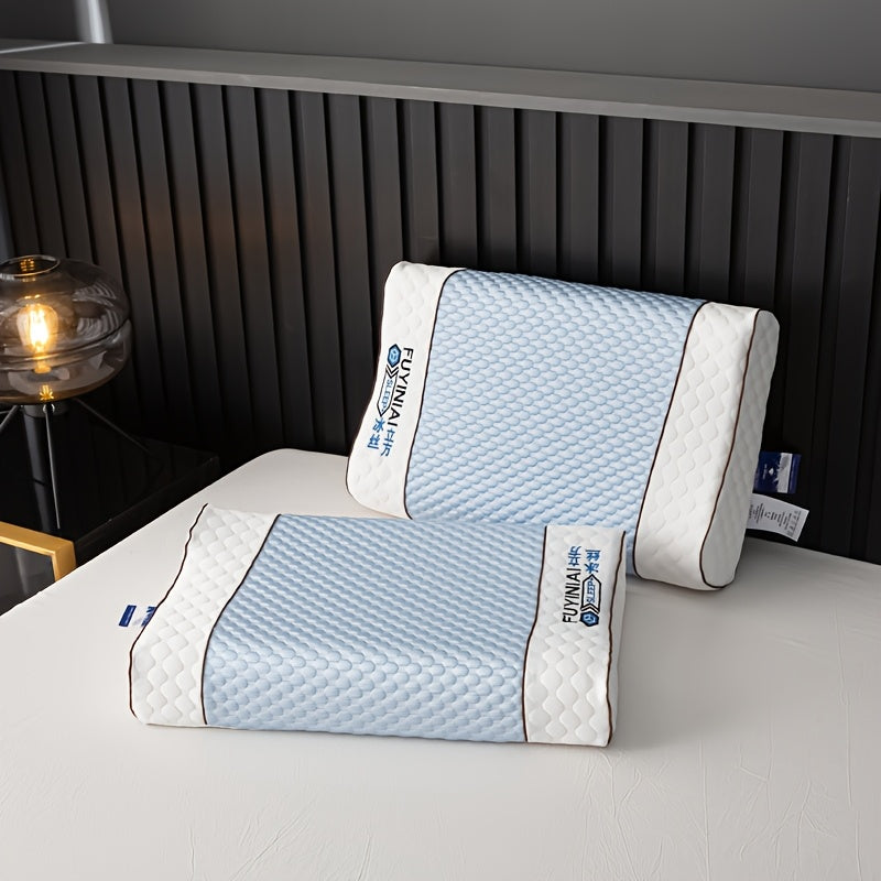 1pc Luxury Latex Pillow, Fiber Fabric, Cooling Massage, Thai Natural Latex, Soft Firmness, Hand Wash Only, Polyester 100%, Woven, 300-350Gsm, for Back Or Side Sleepers, Neck Support, Relaxing Pressure, Bedding Pillow for Bedroom, Dorm, Twisted